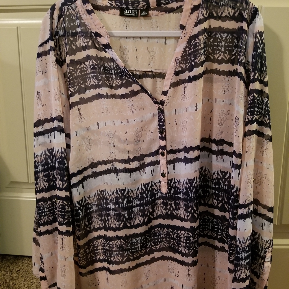 Pink and blue blouse